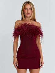 Vyorix SHONA MINI DRESS BURGUNDY
