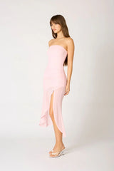 Strapless Ruched Asymmetrical Dress