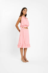 Frill Midi Skirt | Coral