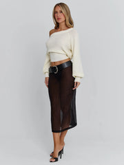 Vyorix VELANA MIDI SKIRT BLACK