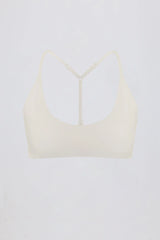 Soft Active Racerback Sports Bra in Cream