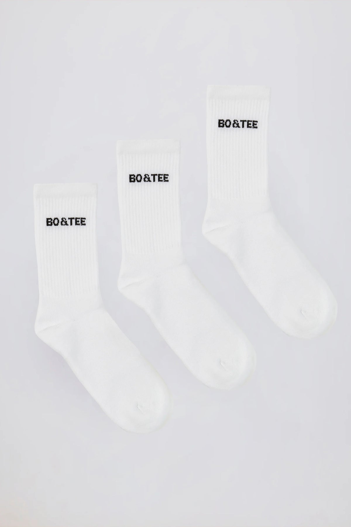 Ribbed Crew Sock Bundle in White