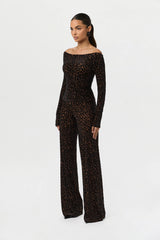 Burnout Wide-Leg Pant