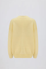 Ribbed Knit Oversized Jumper in Lemon