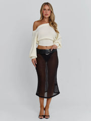 Vyorix VELANA MIDI SKIRT BLACK
