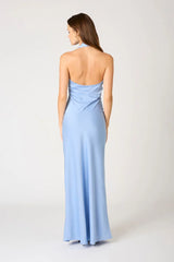 Plunge Halter Bias Gown