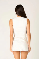 Satin A-line Mini Skirt