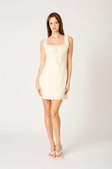 Satin Milkmaid Mini Dress