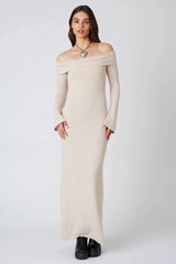 Long Sleeve Off the Shoulder Maxi Dress