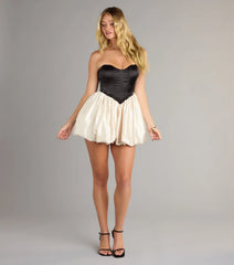 Matilda Satin Corset Bubble Mini Dress