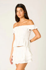 Off-The-Shoulder Smocked Top