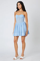 Corset Mesh Mini Dress