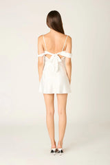 Satin Off The Shoulder Mini Dress