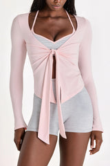 Modal Tie-Front Top in Blush