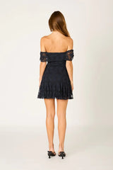 Off The Shoulder Lace Mini Dress