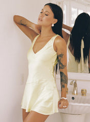 Kingslie Low Back Mini Dress Baby Yellow Tall