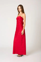 Strapless Open Cowl Back Gown