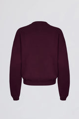 Oversized Crew-Neck Jumper in Burgundy