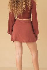 Fray Wrap Skirt