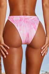 Brazilian Bikini Bottoms in Pink Tie Dye