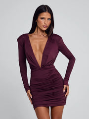 Vyorix AMELIA MINI DRESS DARK MAUVE