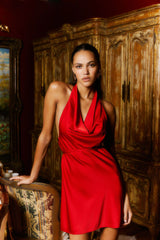 Cowl Neck Halter Dress