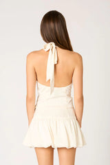 Tuxedo Satin Halter Top