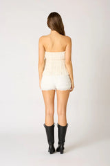 Smocked Ruffle Tube Top