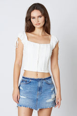 Jacquard Cap Sleeve Corset
