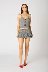 Gingham Bow Front Top