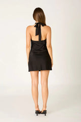 Satin Halter Mini Dress