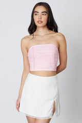 Tulle Strapless Top