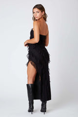 Lace Strapless Maxi Dress